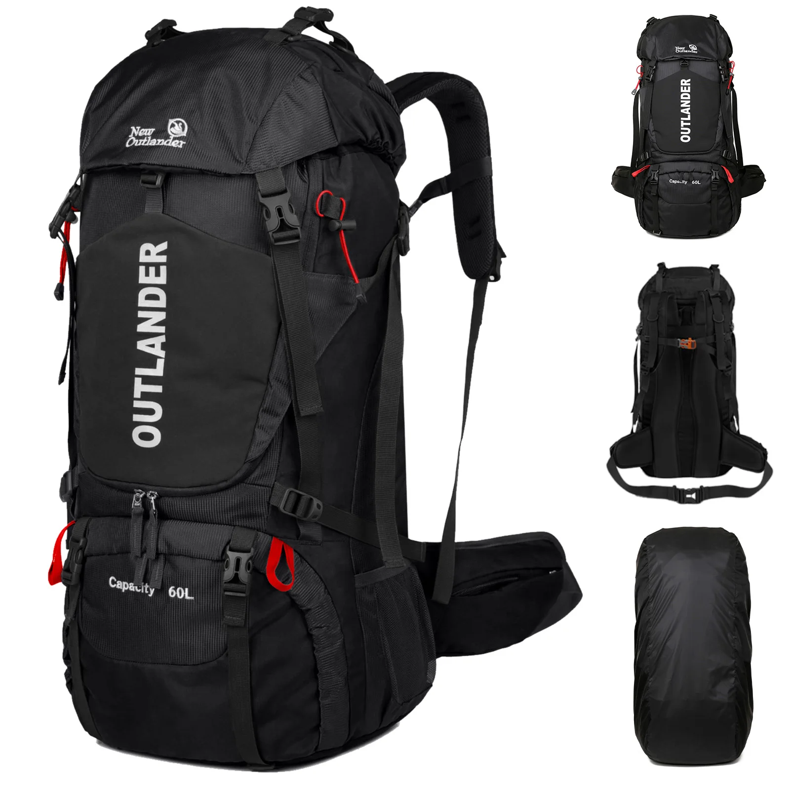 

Hiking Backpack 60L Waterproof Camping Backpack Light Travel Backpack for Men / Women Backpack with Shoe Compartment Rain Cover