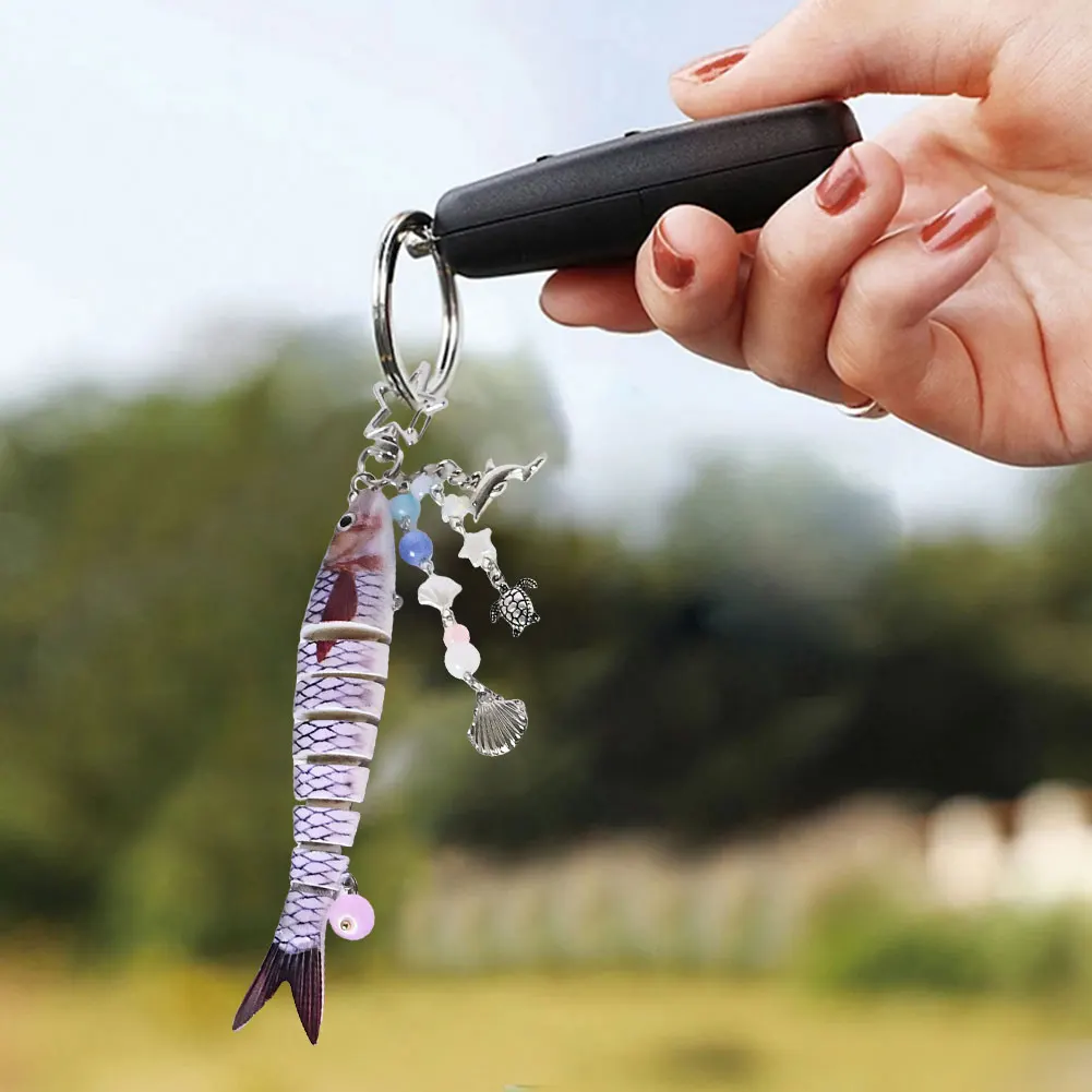 الأسماك المفاتيح الاكريليك الصيد إغراء المفاتيح حقيبة الظهر قلادة هدايا الصيد للرجال #1