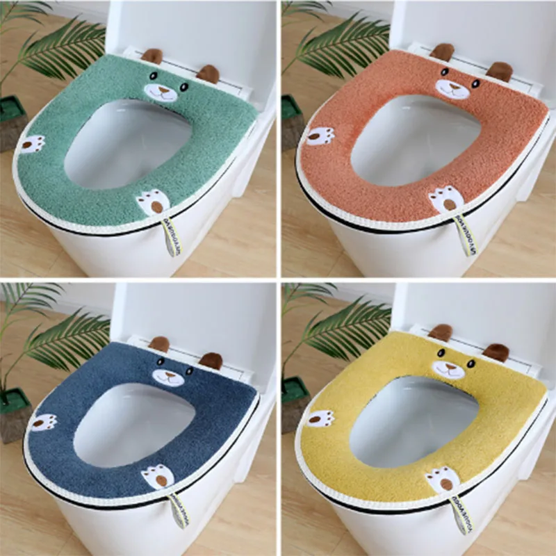 

Мультяшный чехол на сиденье унитаза, коврик для унитаза, грелка для унитаза, коврик для унитаза, туалетный столик, более толстая моющаяся ручка для унитаза с подогревом Cushi