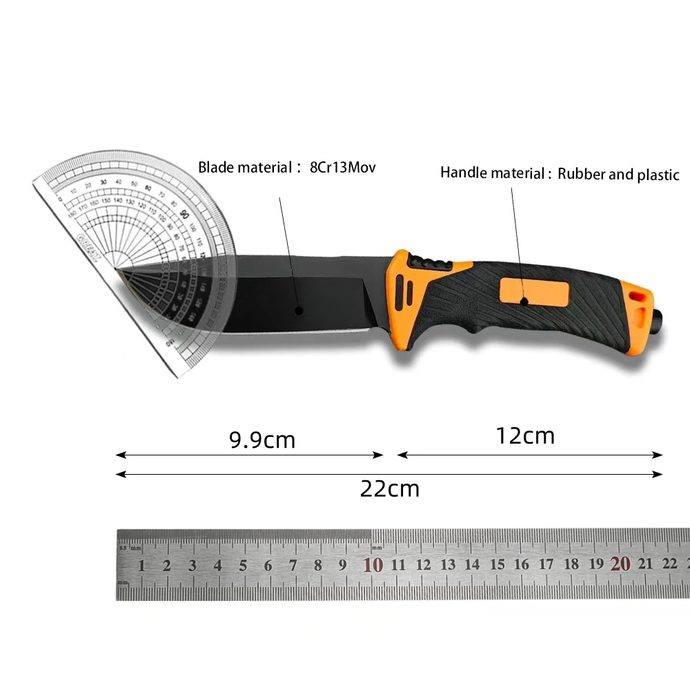 NEW GB Ⅲ Fixed Blade Knife Military Tactical Knife 8Cr13Mov Blade Rubber and Plastic Handle Outdoor EDC Survival Hunting Tools