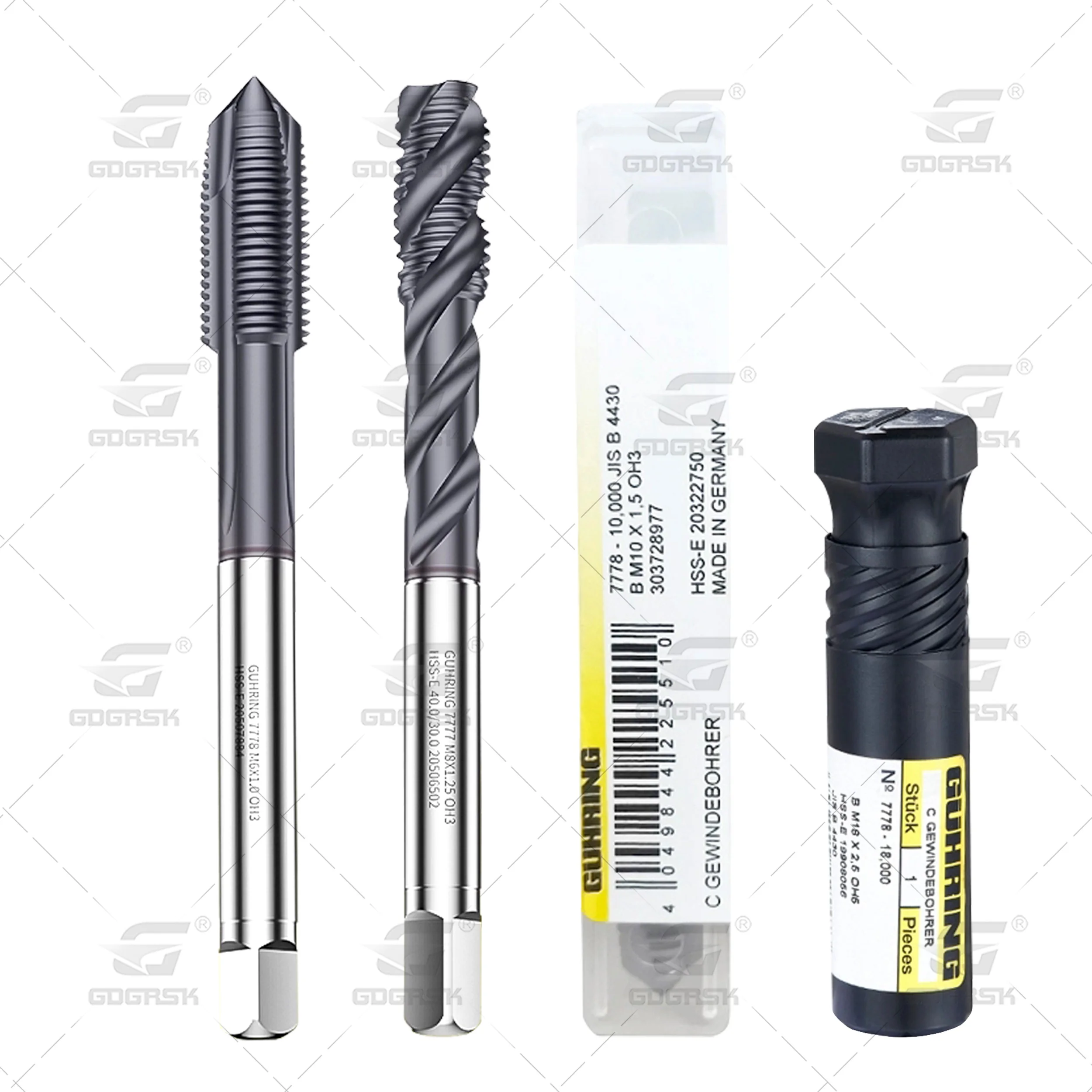Grifo de torno CNC M3x0.5 M4x0.7 M20x2.5 serie 7777, grifo en espiral de acero inoxidable, alta dureza, cobalto que contiene grifo de punta serie 7778