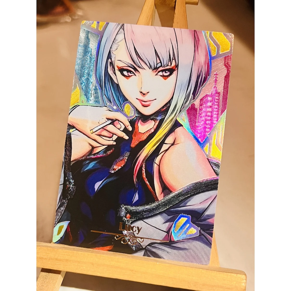 9Pcs/set Anime Girls Hand Painted Series Cammy White Lucy Makima Lum Flash Cards Game Anime Collection Cards Diy Gift Toys