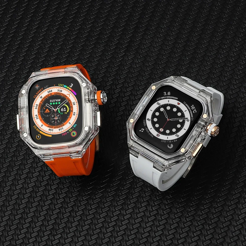 مجموعة تعديل فاخرة لساعة أبل الترا 2 49 مللي متر تجديد وزارة الدفاع IWatch 9 8 7 6 5 4 SE 45 مللي متر 44 مللي متر 41 مللي متر 40 مللي متر شريط مطاطي فاخر