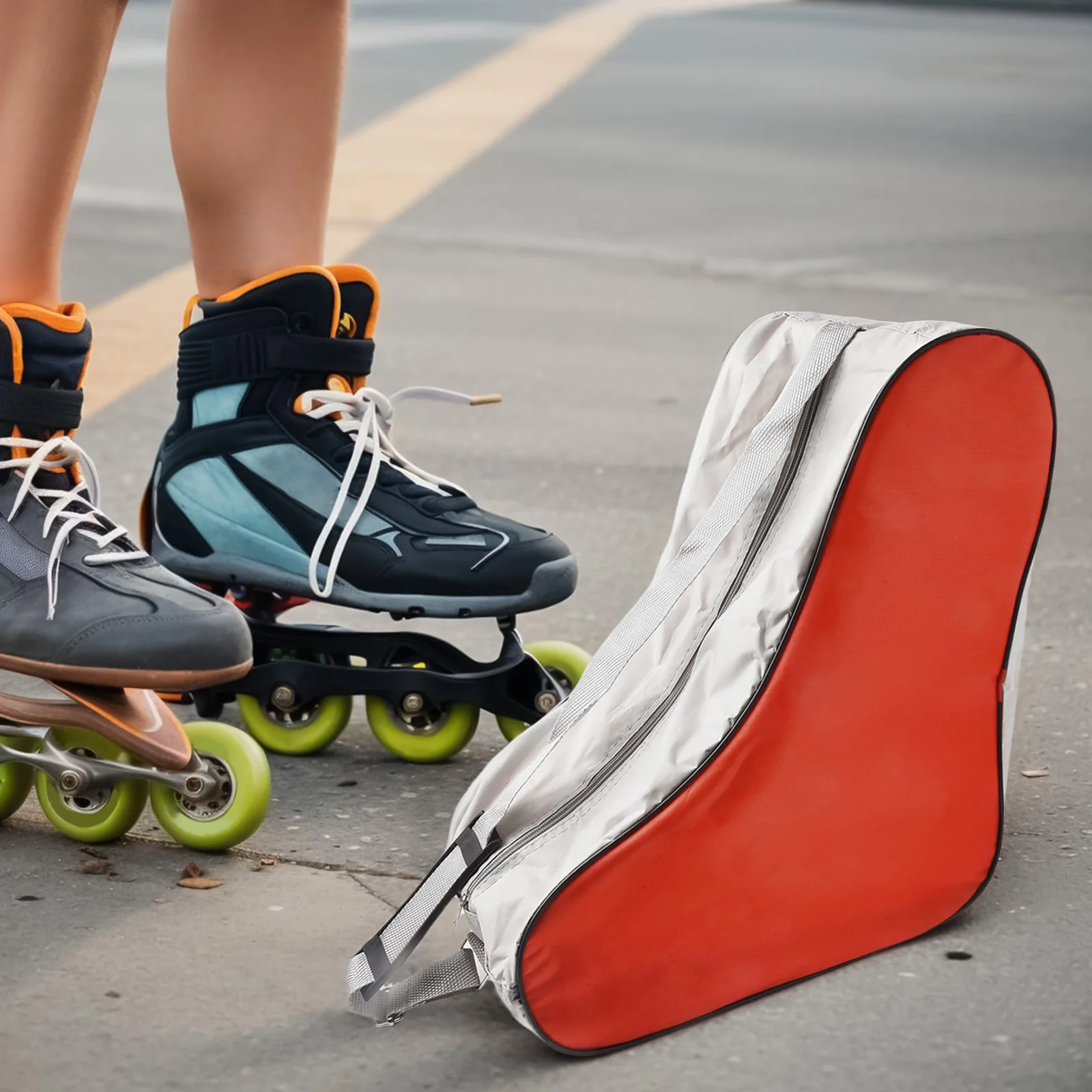 

1 шт. портативная сумка для роликовых коньков, сумка для коньков для катания на льду, водонепроницаемая сумка большой вместимости для хранения коньков, сумка для обуви для катания на коньках