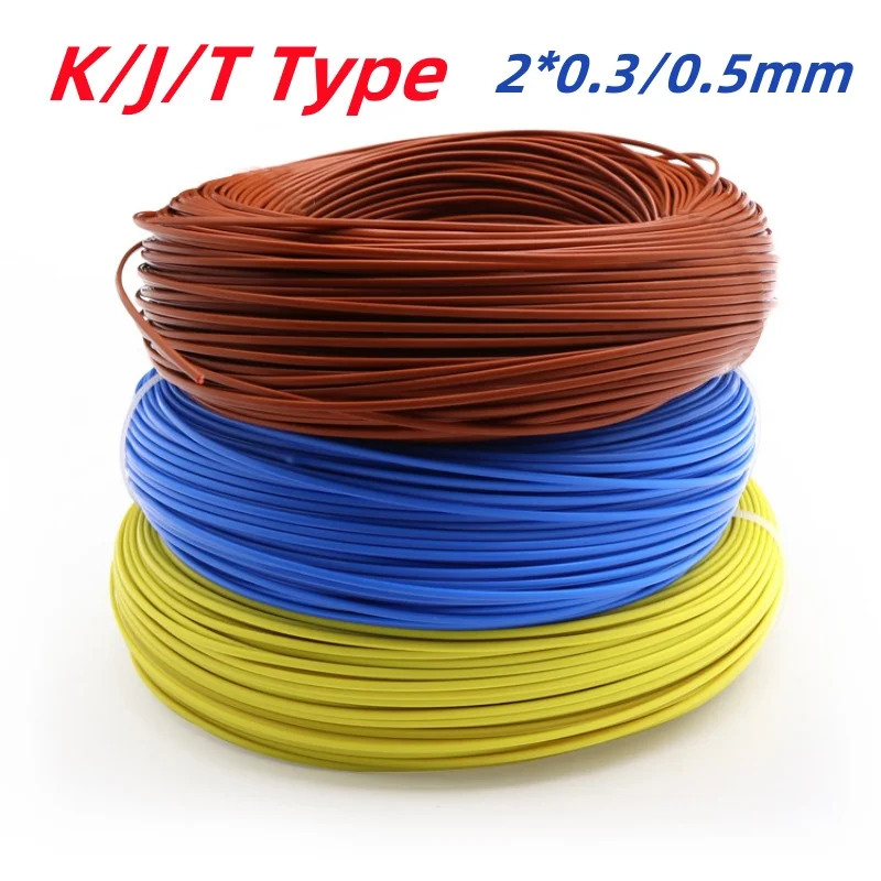 

2*0,3/0,5 мм проводки термопары типа K/J/T, изолятор из ПТФЭ, экранированная линия, компенсационные провода из стекловолокна