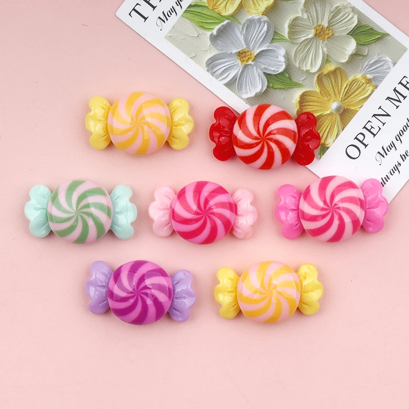 10/100pcs Resin Miniatures Cartoon Candy Flatback DIY Cabochon Crafts Charm for Scrapbooking Embellishment Hairpin Accessory