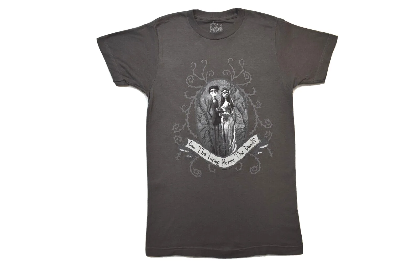 Corpse Bride Mens Can The Living Marry Dead Charcoal T Shirt Nwt Xs 2Xl