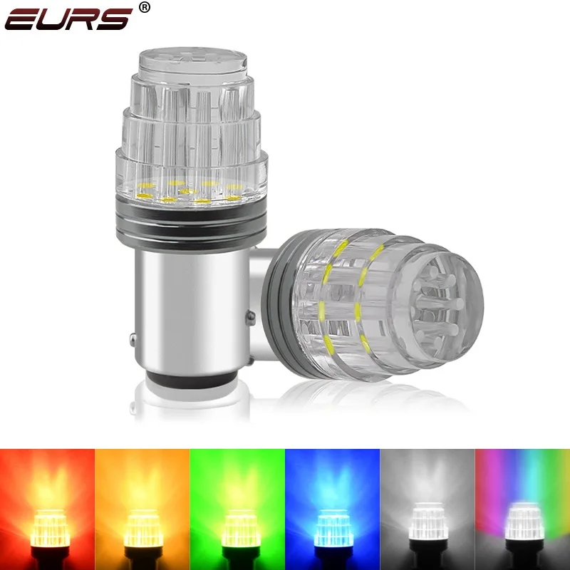 10pcs 1156 P21W BA15S LED Bulbs 1157 P21/5W BAY15D LED Lamps Flash Car Tail Brake Light Auto Turn Signal Backup Reverse Lamp 12V