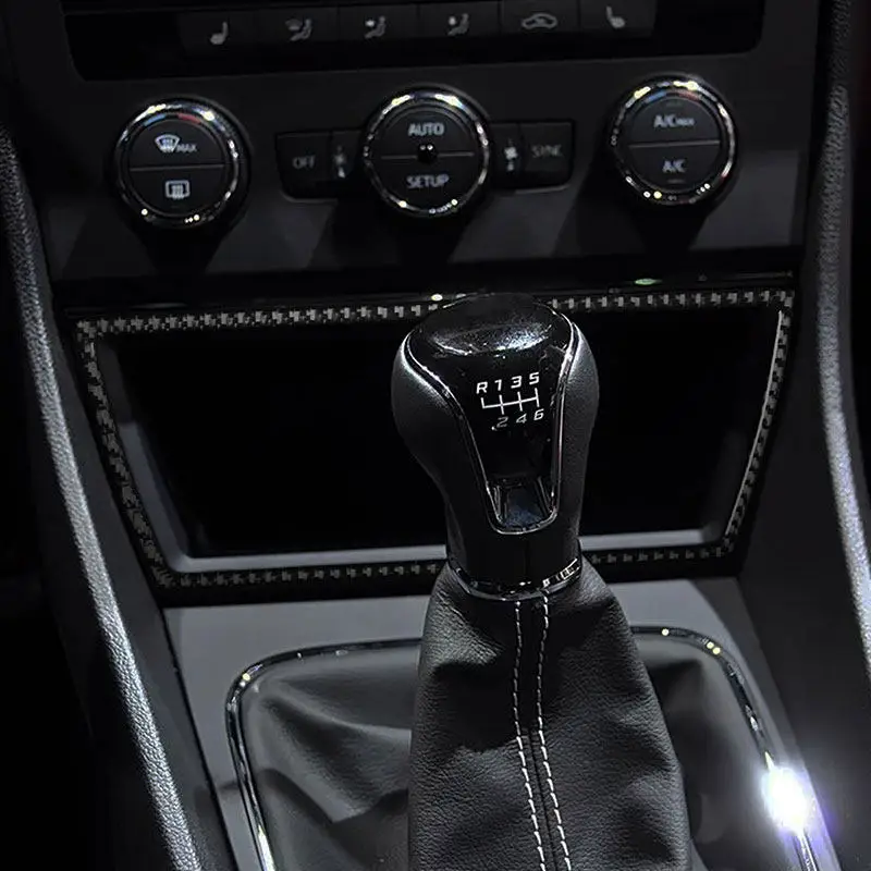 Car Soft Carbon Fiber Accessories Central Storage USB Port Frame Cover Trim For Seat Leon 2013 2014 2015 2016 2017 2018 2019 -20