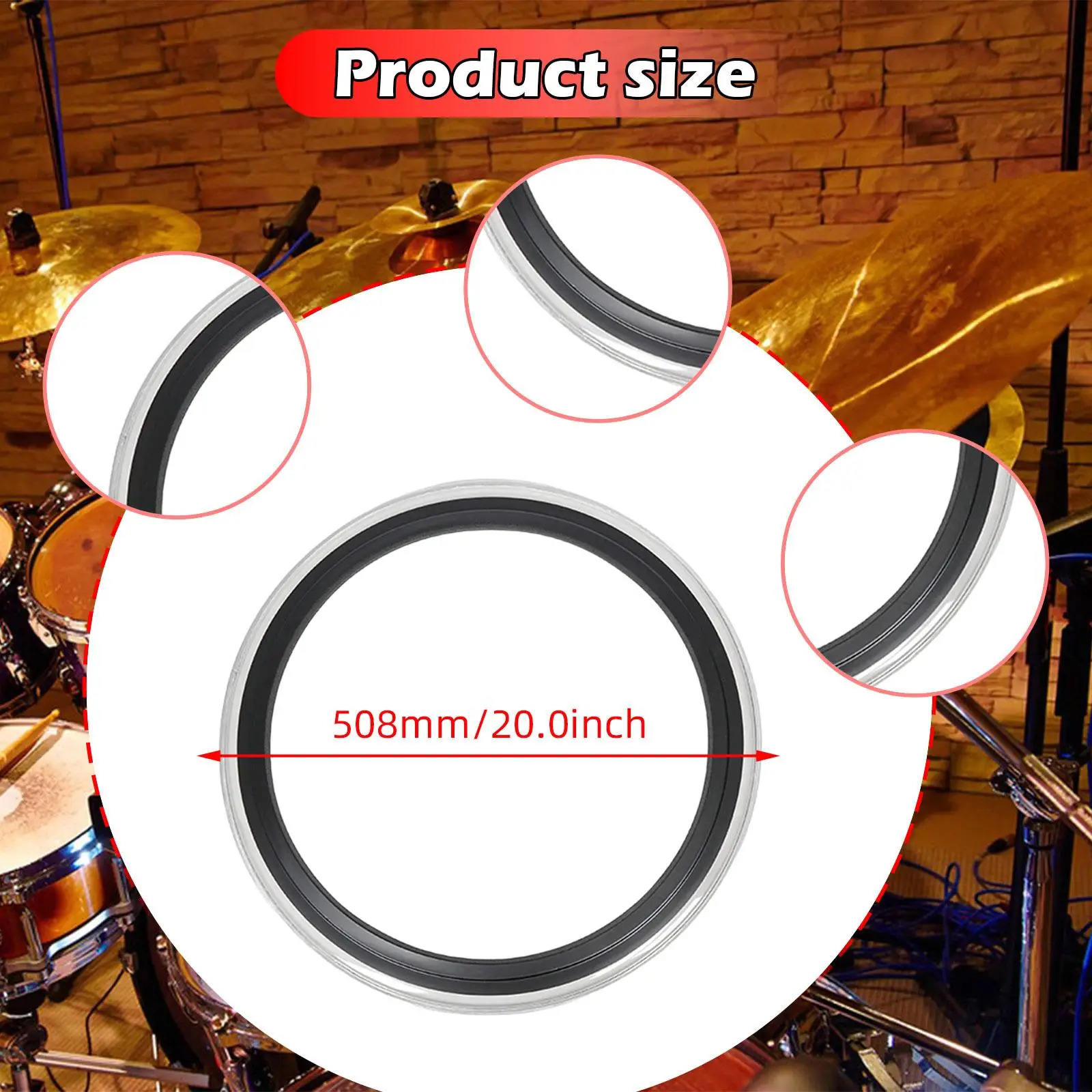Drum Damperner Ring Mute Ring Portable Accessories for Tone Control Drum Damper Replacement for Concert Performance Practice