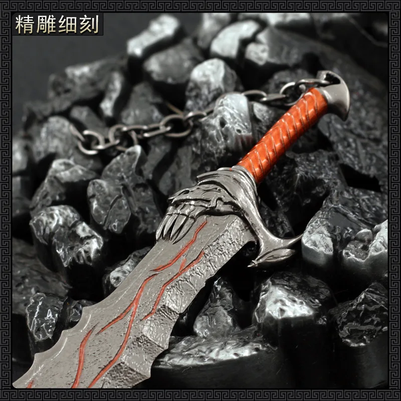 14cm God Of War Kratos Chaos Blade Metal Keychain Game Peripheral Sword Model Home Ornament Equipment Collection Crafts Keychain