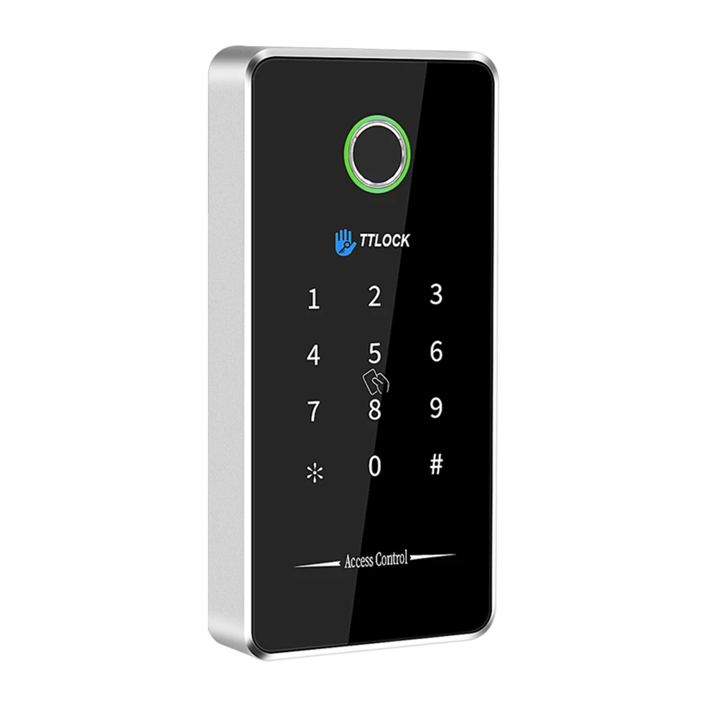 TTlock Bluetooth Outdoor Aluminum NFC Keypad Fingerprint Access Control System MJ02 Alloy Works with G2 Gateway 13.56Mhz RFID