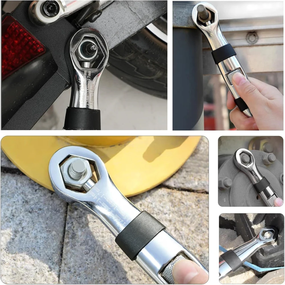 Ratchet Wrench Small Adjustable Wrench With Double Headed Design Universal Wrench 1/4