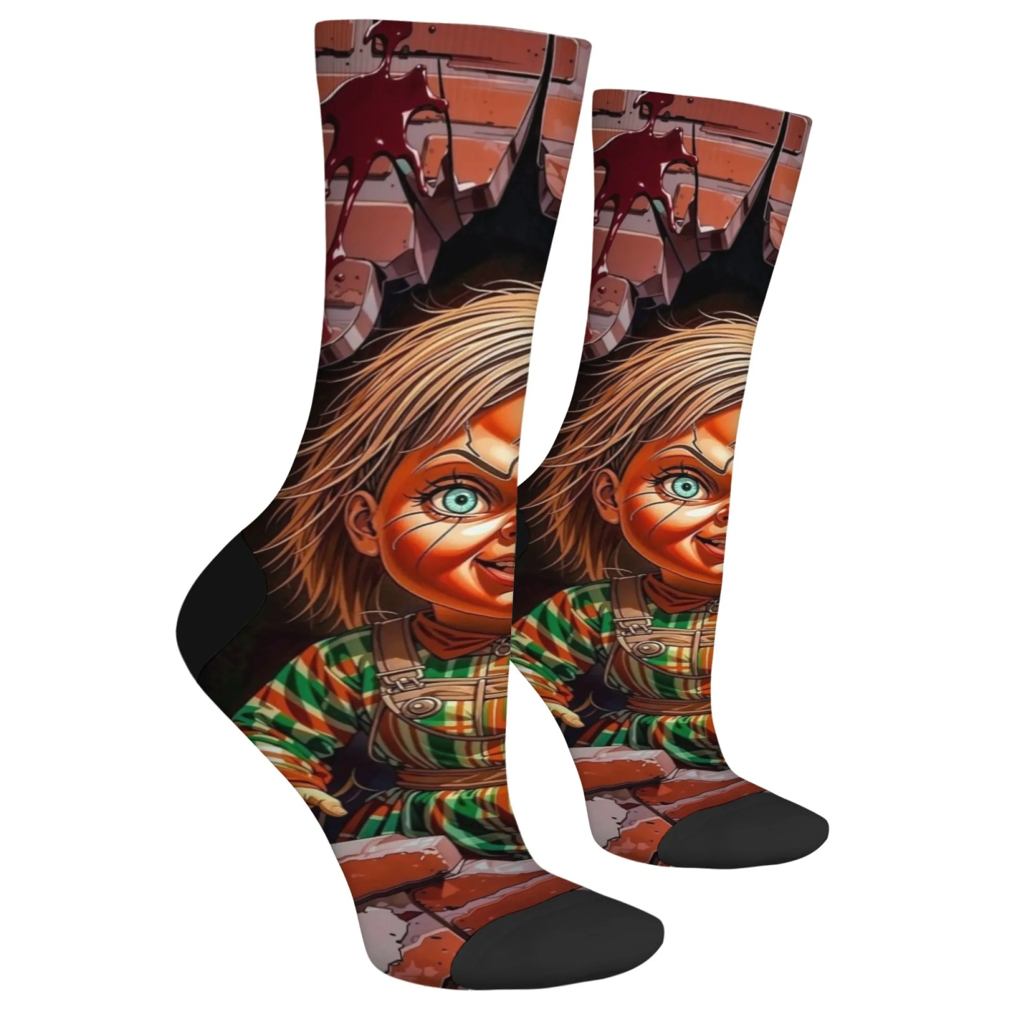 Chucky doll children's games men's happy socks novelty funny compression socks Harajuku retro style crazy hip hop party gift