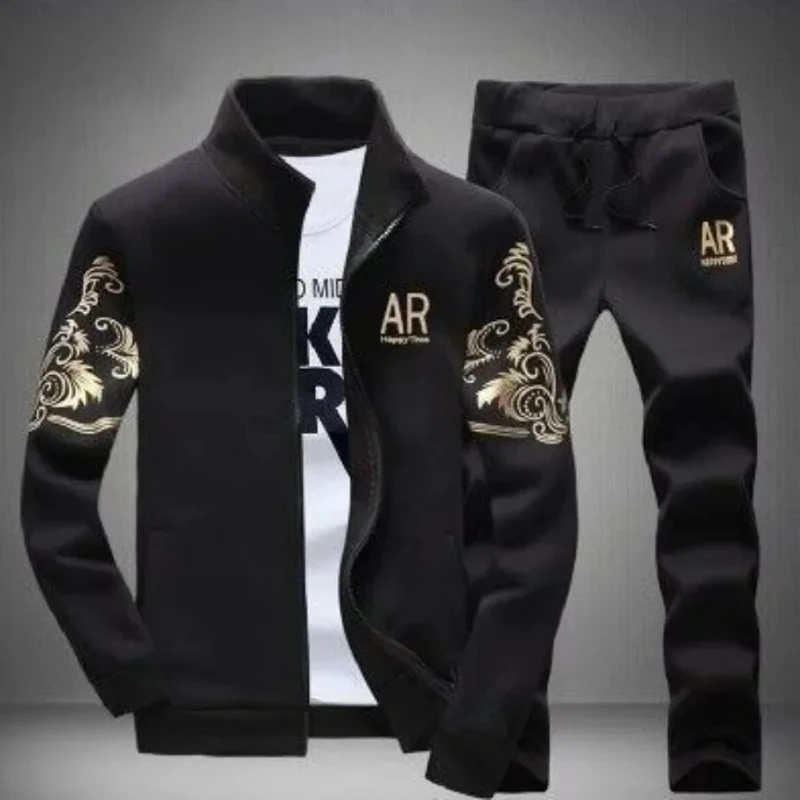 Plus Size 5XL 6XL Men's Tracksuit Autumn Clothes Sportswear Two Piece Set Men Jacket Sweatpants Male Sweatsuit Sports Suits Sets