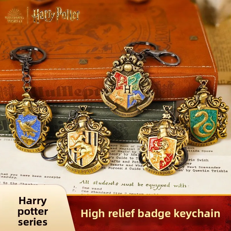 

Officially Licensed Harry Potter Hogwarts Slytherin Keychain - Badge Style Metal Pendant Accessory