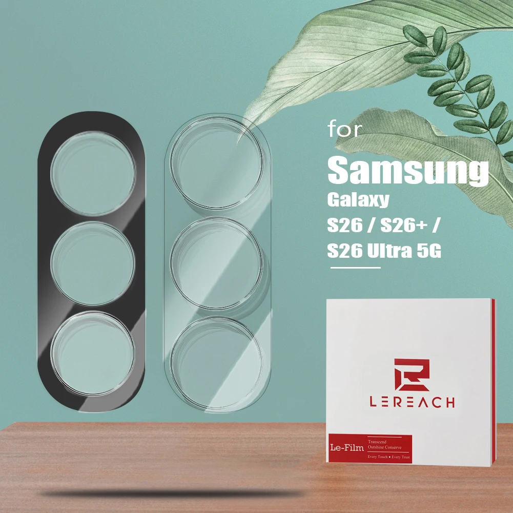LeReach TF For Samsung Galaxy S26 Ultra S26 Plus 5G 2pcs Tempered Glass Auto-Seal 3D Full Coverage Camera Screen Protector
