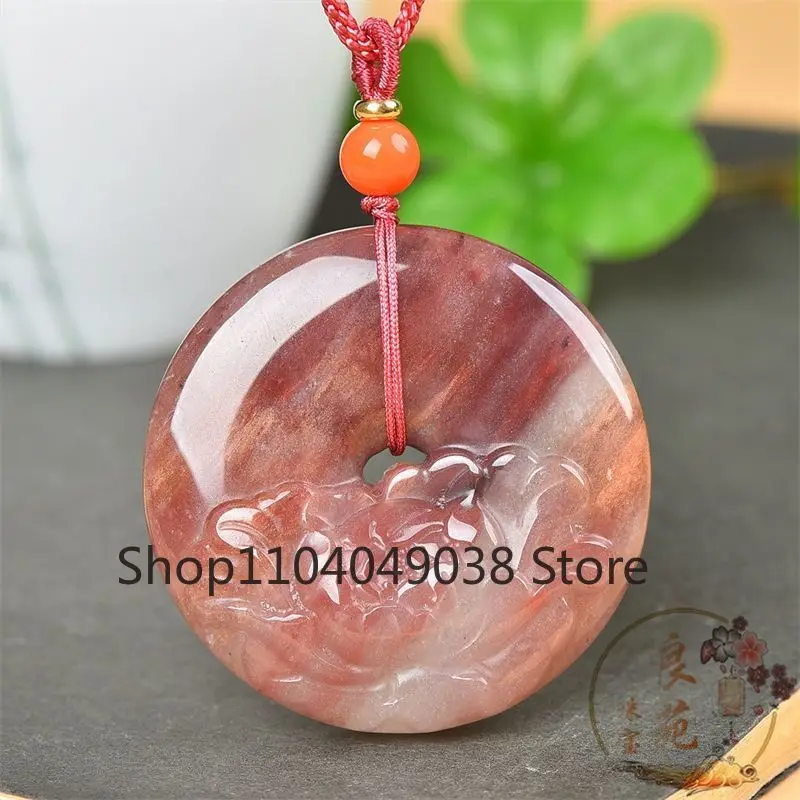 

Золотые шелковые нефритовые цветы Bloom Rich and Auspicious Ruyi мужские и женские ожерелья с подвесками