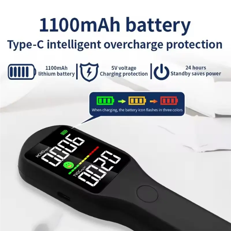 ABSY Type-C شحن RC3005 الفورمالديهايد كاشف جودة الهواء 3 ثانية اختبار سريع مع جهاز استشعار الكهروكيميائية #4