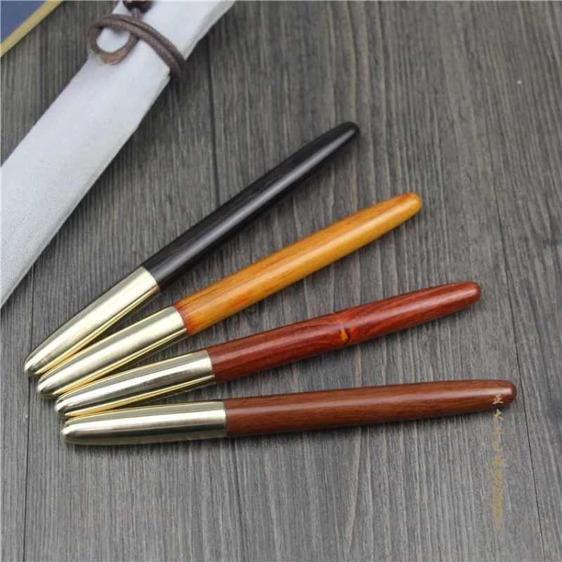 

Перьевая ручка из черного дерева + латуни, высококачественная ручка для подписи из цельного дерева, ручка для письма для студентов и взрослых, школьные принадлежности для учителей, канцелярские принадлежности для письма