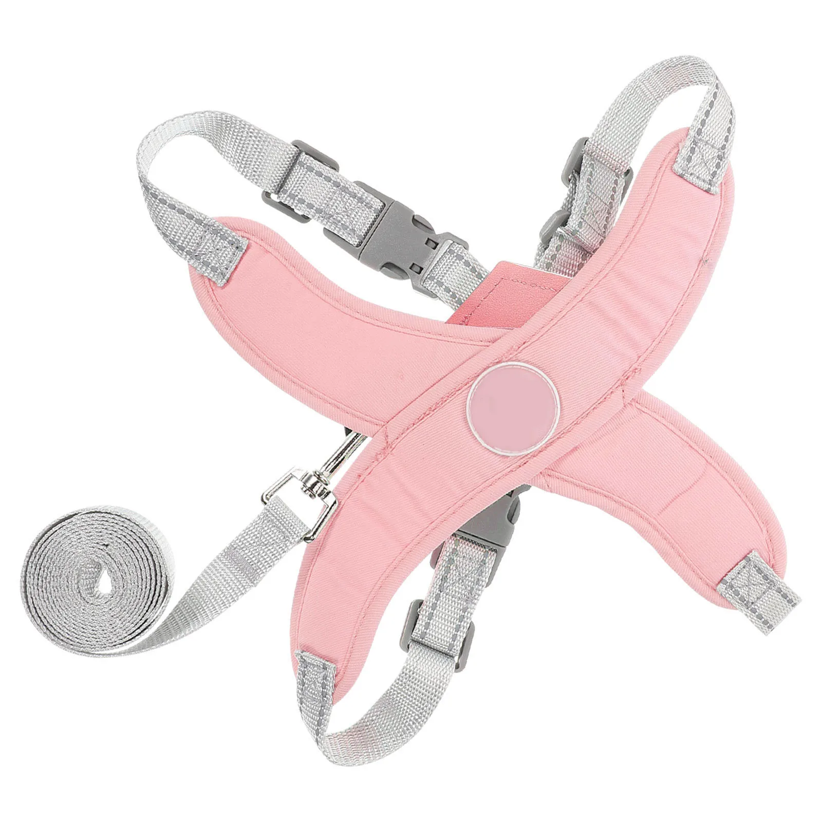 

Pet Harness Pink M Size Reflective Walking Vest Safe Reusable for Small Large Dogs Easy On Off Cloth Leash Puppy Harness Pet Dog