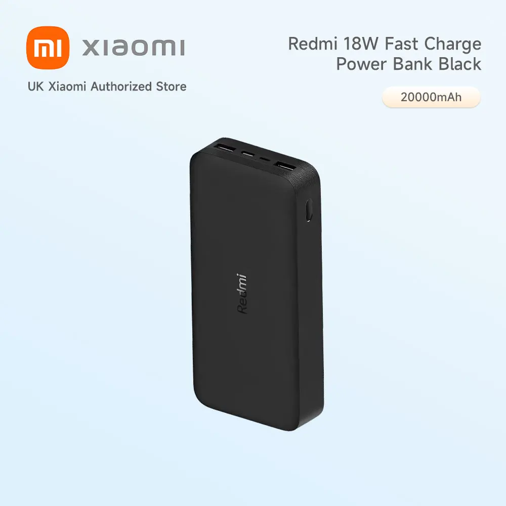 20000mAh Redmi 18W Fast Charge Power Bank Black