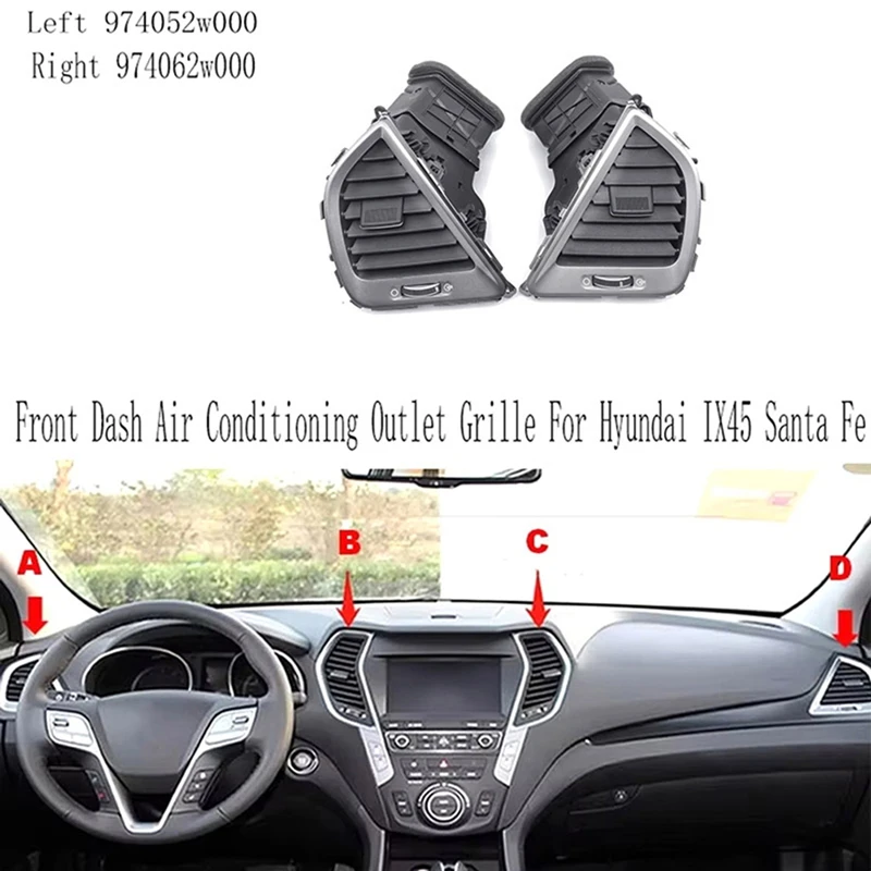 

Dash AC Air Vent Air Conditioner Air Outlet For Hyundai IX45 Santa Fe Right 974062W000