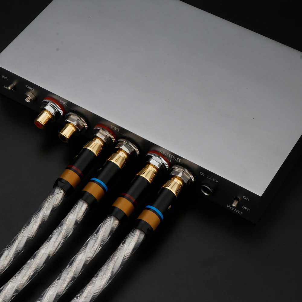 Pair High Quality HiFi OFC Audio Cables RCA Silver-plated Cables Interconnect Wires with Gold-plated RCA Plug, Amplifier Lines