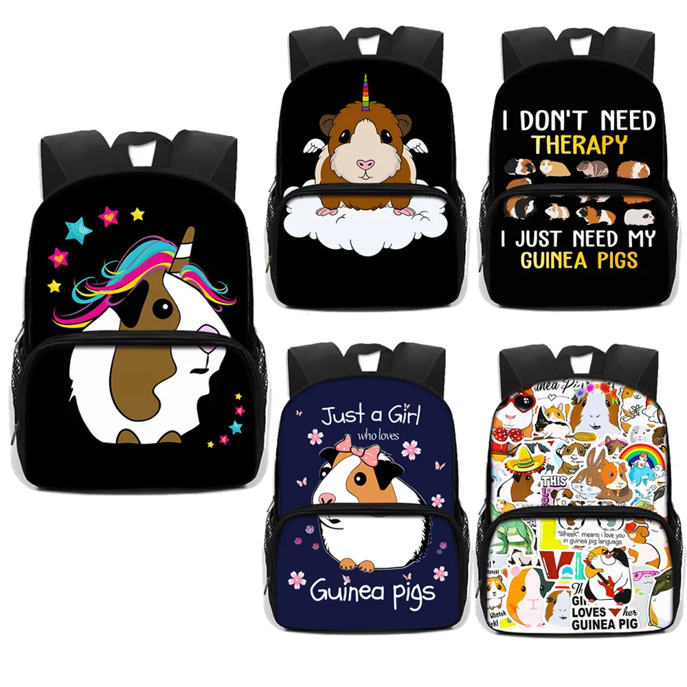 

13inch Cute Pet Hamster School Bags for 3-6 Years Old Guinea Pigs Children Laptop Backpack Teenagers Kindergarten Bookbag Gift