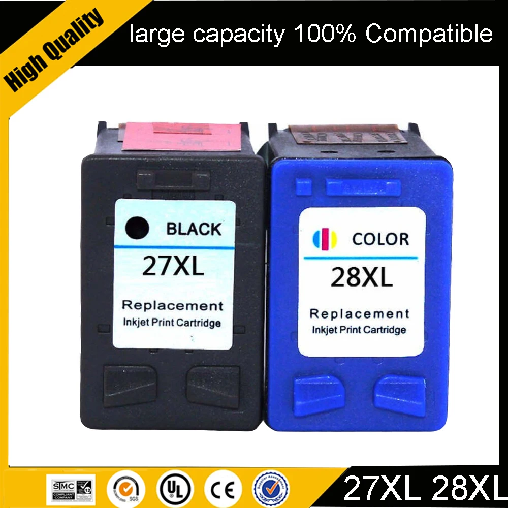 

27XL 28XL Replacement for HP Deskjet 3320 3325 3420 3535 3550 3650 3744 3840 3843 3845 Printer for HP 27 HP28 hp27 Ink Cartridge