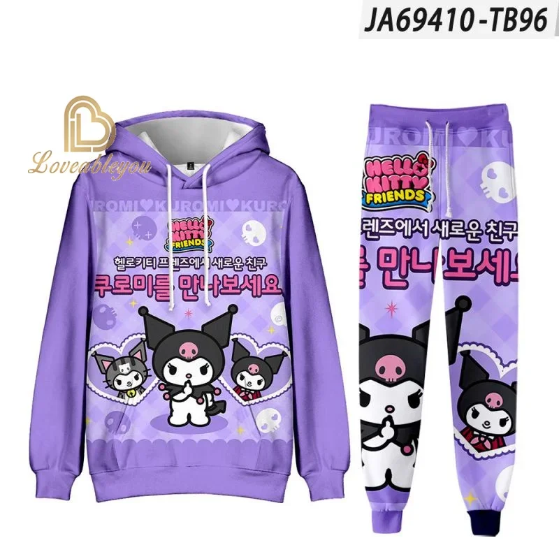 San Kuro Spring Kids Hoodies Pants Suit Cartoon Print Children\'s Clothing Set Sweatshirts Casual Pullover Outfits Boy Girl