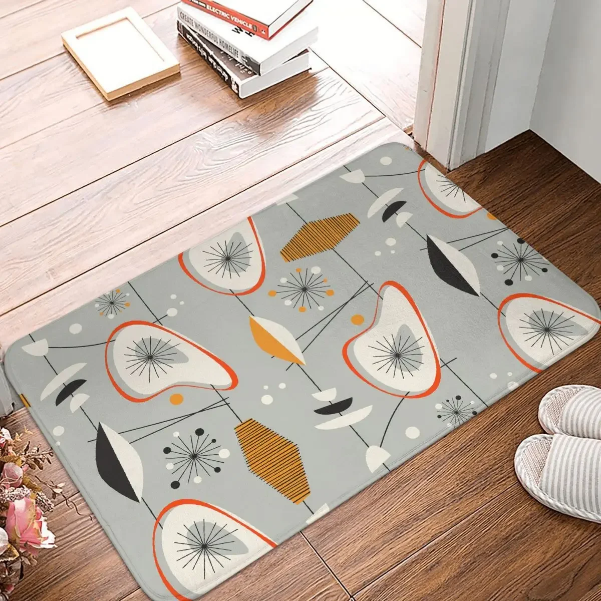 Bedroom Mat Gray Graphic Minimalist Style Rug Home Doormat Kitchen Carpet Balcony