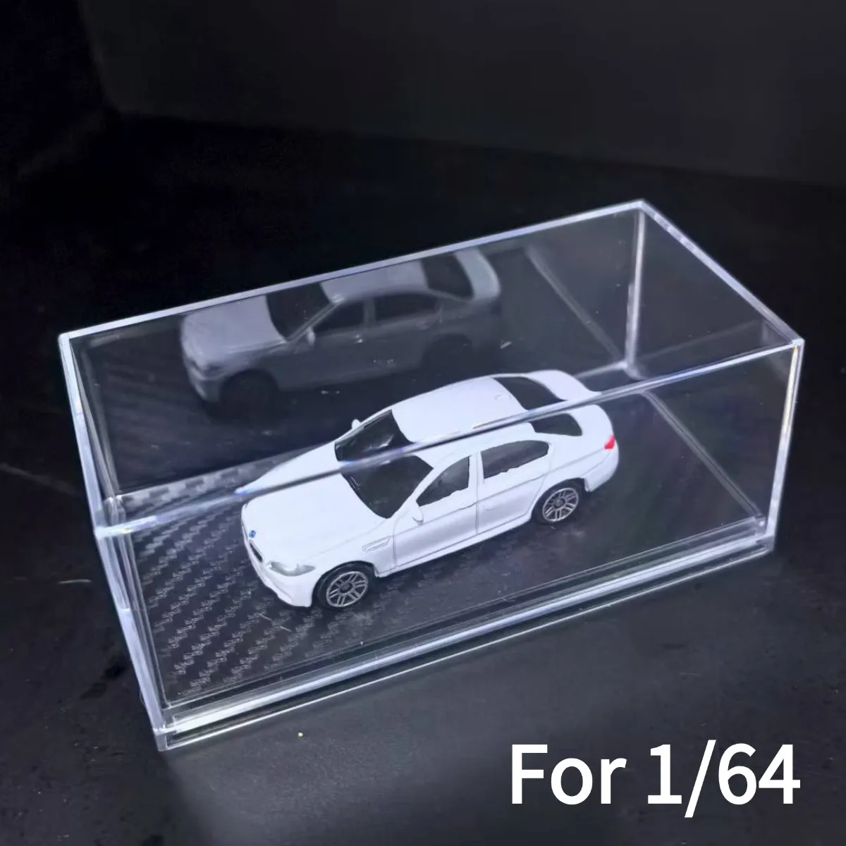 Caixa de exibição acrílica 4.7 "x 2.3", caixa para escala 1:64 1:87 modelo de carro figura colecionável em miniatura diy cena construção diorama