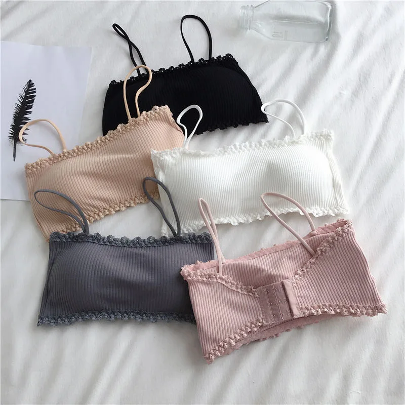 Women Female Tube Top Bra Women\'s Suspender Underwear Beautiful Tank Top Seamless Comfort Bra Sport Bra Lace Tops