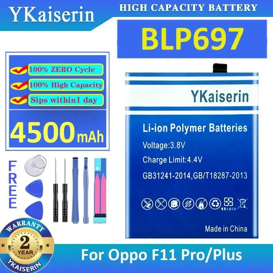 

Mobile Phone Battery For Oppo F11 Pro Plus BLP697 Good Low-Temperature Performance 4500Mah