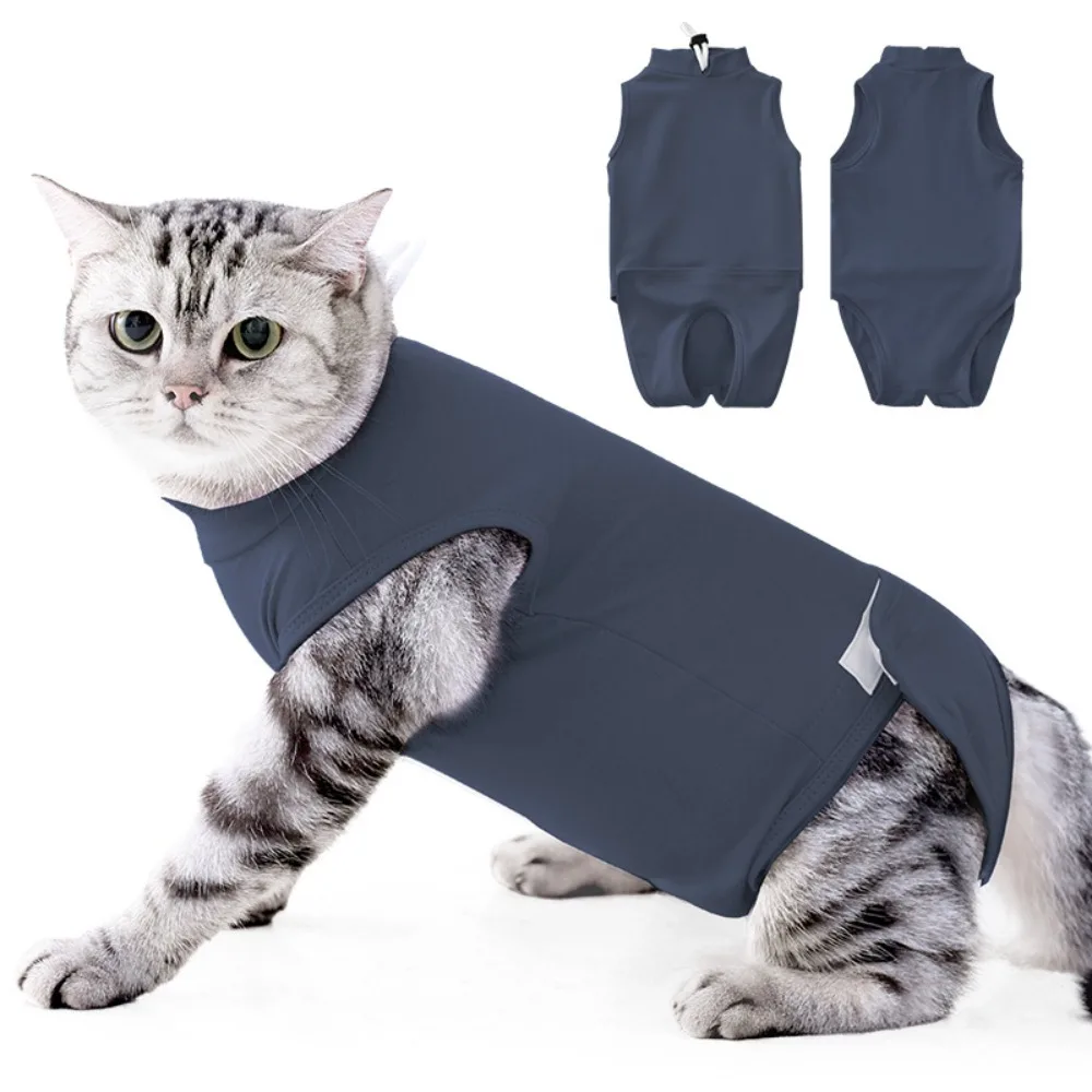 

Elastic Cat Recovery Suit Adjustable Soft Breathable Anti-Licking Bodysuit Protective Washable Pet Soothing Clothes After Neuter