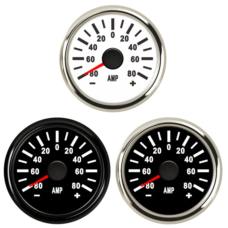 

Free Shipping Cars 52mm Pointer Amp Meters Ampere Gauges +/-80A Display Ammeters Black Amp Gauges ±75mV Signal with Sensor 9-32v