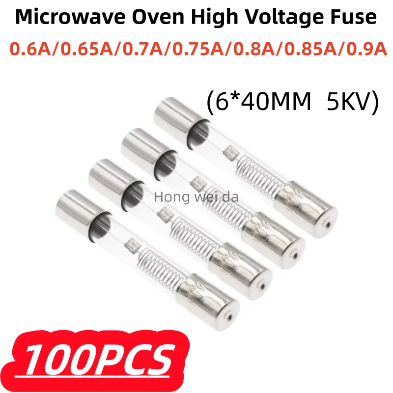 100Pcs 100% New Microwave Oven High Voltage Fuse 6*40mm 600ma 750ma 800mA 850ma 900ma 5kV 0.6A 0.65A 0.7A 0.75A 0.8A 0.85A 0.9A