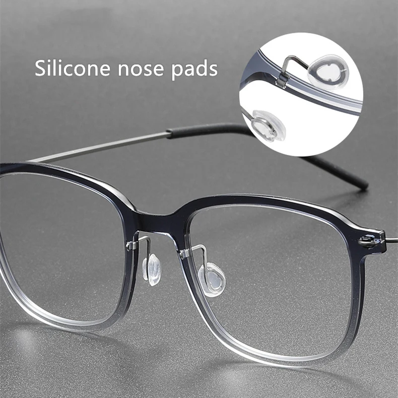 Nordic style, screwless minimalist design 5g ultra-thin Fiberglass eyeglasses square frame for man and woman now. titanium 6510