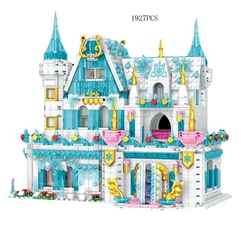 Creative Fantasyland Mini block fairy tale prince and princess figures ice snow house MOC building bricks toys for girls gifts