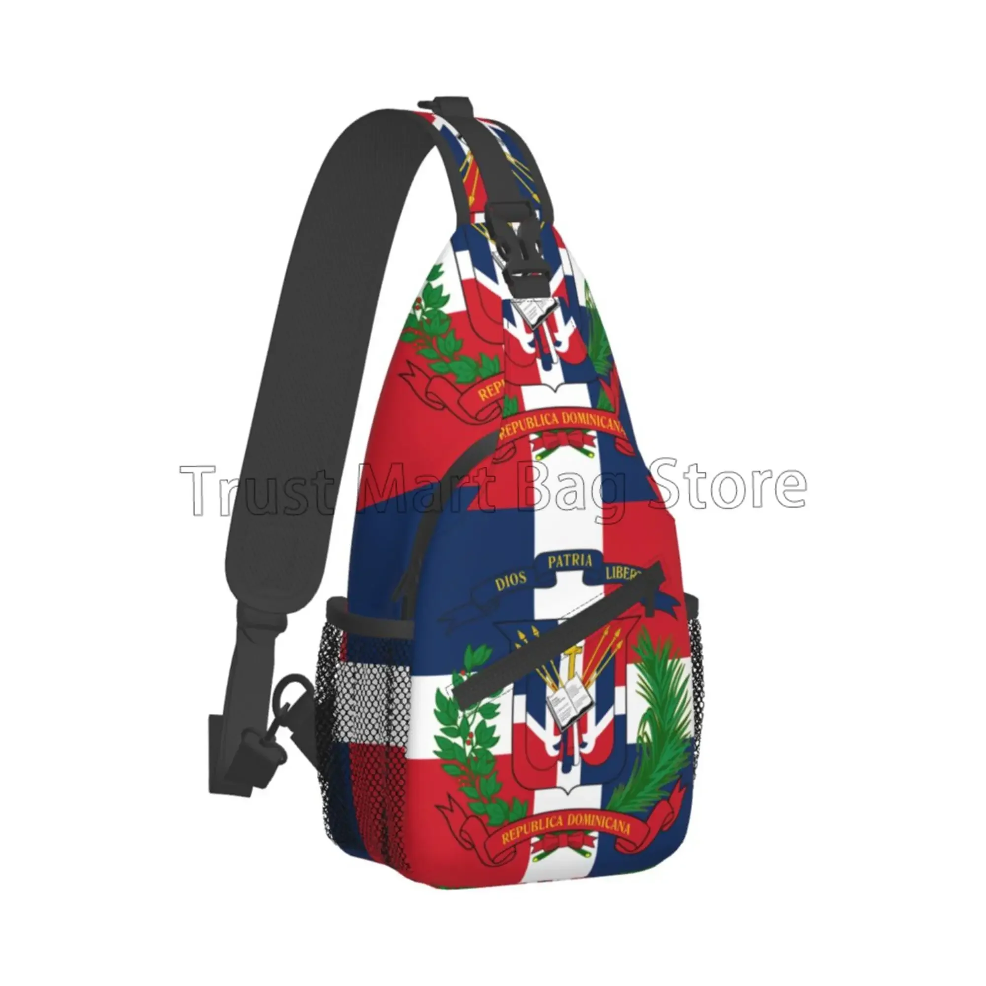 Dominican Republic Flag Sling Bag Crossbody Shoulder Bag Casual Sling Backpack Chest Bag Travel Hiking Daypack for Outdoor Sport