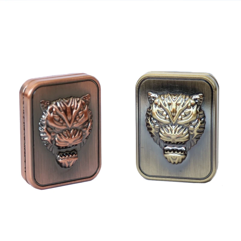 Tiger Head Fidget Slider Metal Magnetic Push Slider Stress Relief Toy Anti Stress EDC Top Spinning Poker Toys Magnetic Toys Gfts