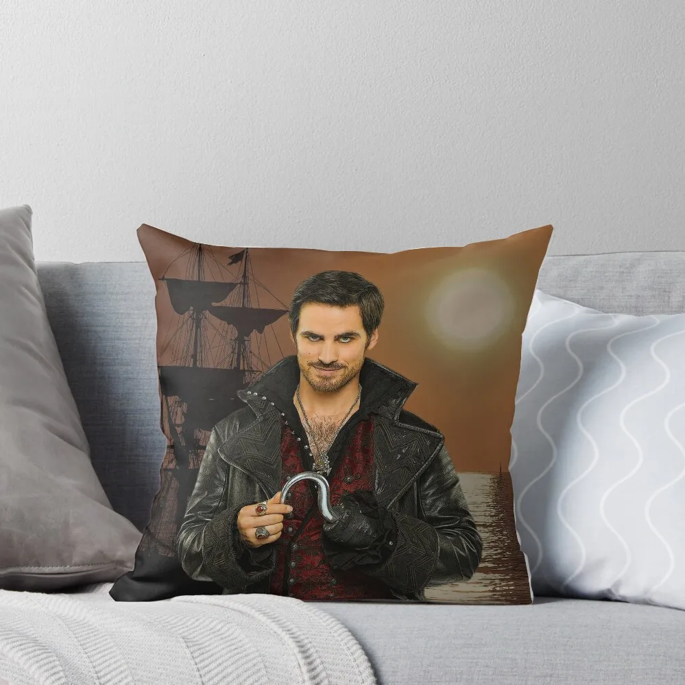 Captain Hook Comic Poster Sunset Logoless Design Throw Pillow Christmas Cushion For Home Pillow Case Christmas pillow