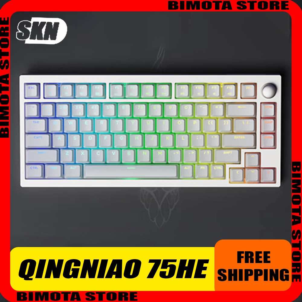 SKN QingNiao 75HE Magnetic Switch Mechanical Keyboard Three Mode Aluminium Alloy Customized Wireless Gaming Keyboard Valorant