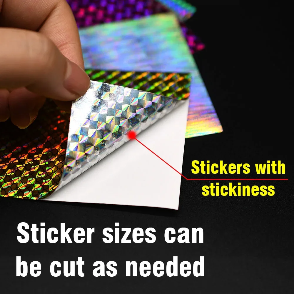 MNFT Premium Product 6Pc Metal Bait Self Adhesive Change Color Sticker Hard Sequin Fishing Lure Holographic Fish Scale Tape Film