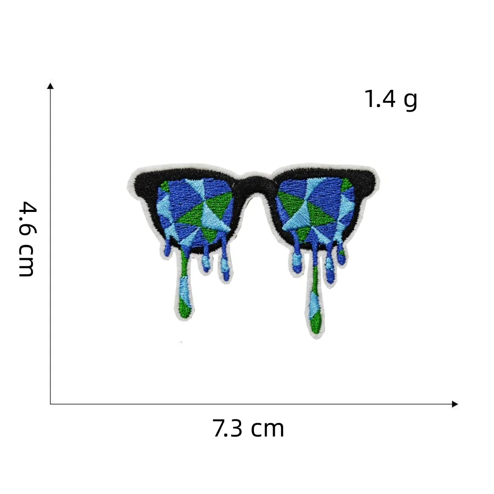 Blue Style Cartoon Patch Glasses Camera Embroidered Patches For Clothing Iron On Patches On Clothes Appliques Deer Patch Sticker