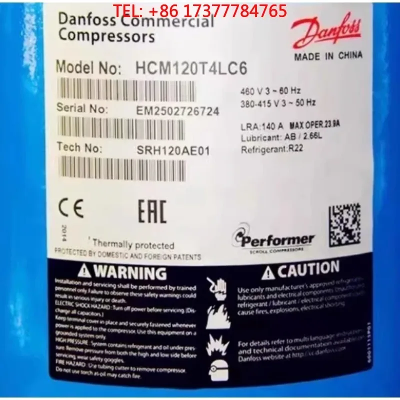 Dan Foss air Conditioning Refrigeration Compressor Commercial Compressors HCJ 121 T 4 LC 6 HCM 120 T 4 LC 6