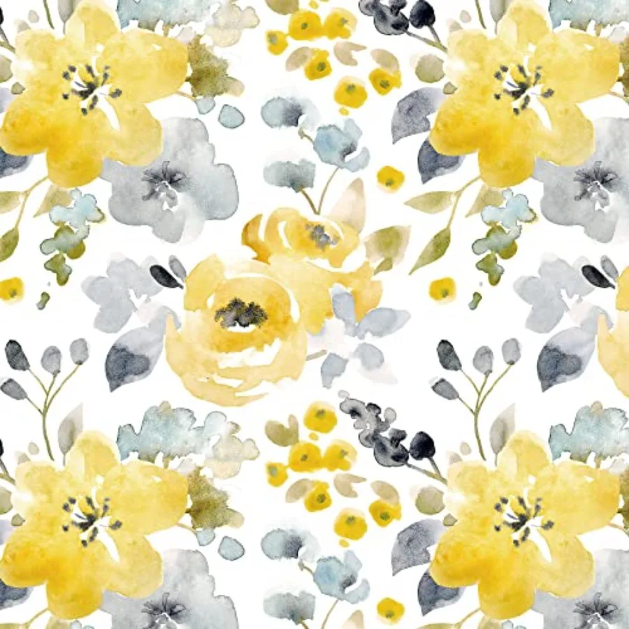 

Peel and Stick Wallpaper Floral Wallpaper/Gray/White Watercolor Contact Paper Self Adhesive Removable Wallpaper Shelves Liners