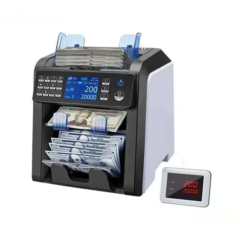 AL-950 Dual CIS Foreign Currency Counting Machine CIS Image Recognition Mixed Point Total Quantity Vertical Counter