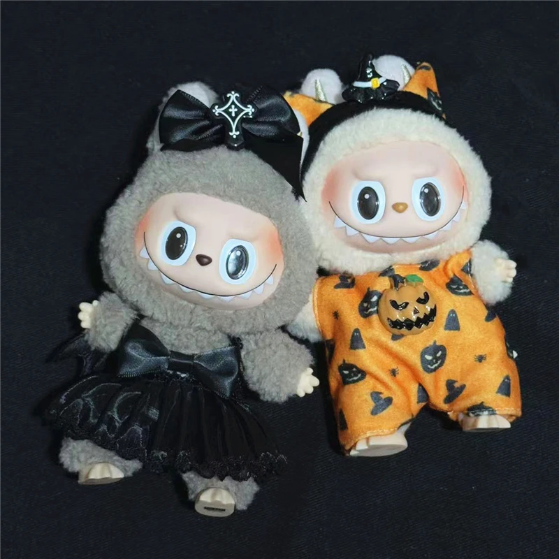 

For Labubu Doll Angel Demon Clothes Pumpkin Cloak Clothing Shoes Halloween Decoration Sitting Party Series Dollhouse Accessories